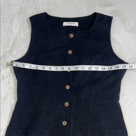 Commense Black Sleeveless Button Mini Dress - Picture 6 of 8